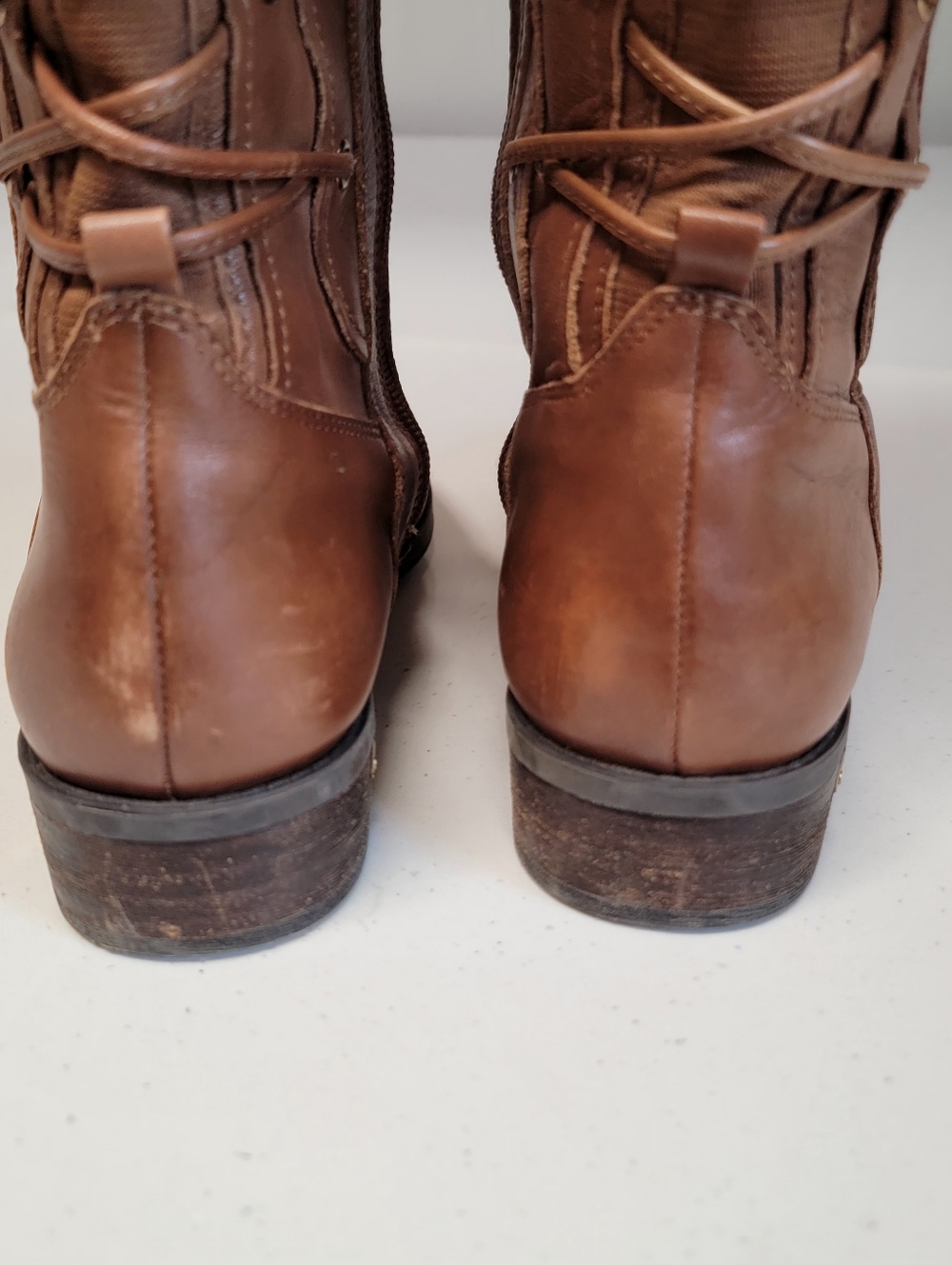 Vince Camuto Tall Leather Riding Boots - Cognac Brown - Picture 15 of 16